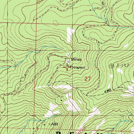 Topographic Map of Guy Mine, MT