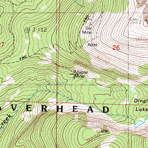 Topographic Map of Magna Mine, MT