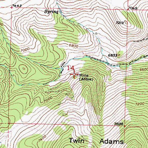 Topographic Map of Sugar Loaf Mine, MT
