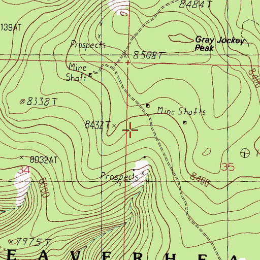 Topographic Map of Vega Mine, MT
