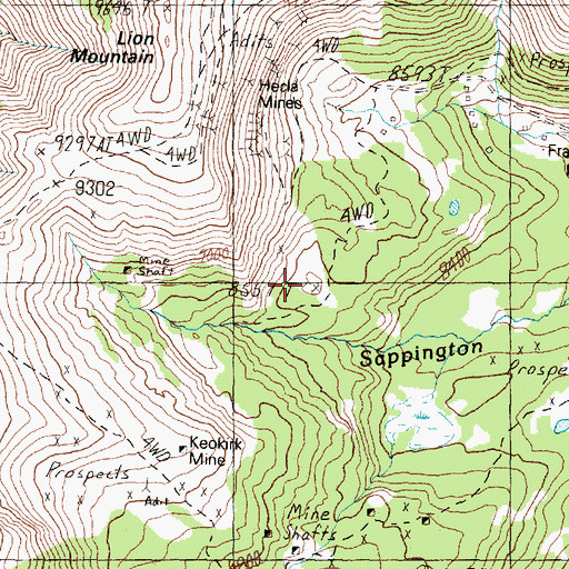 Topographic Map of SE Section 3 Mine, MT