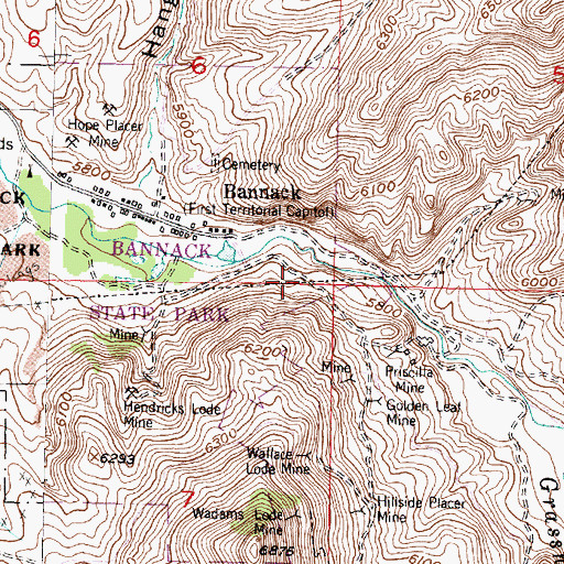 Topographic Map of Senator/Arcata Mine, MT
