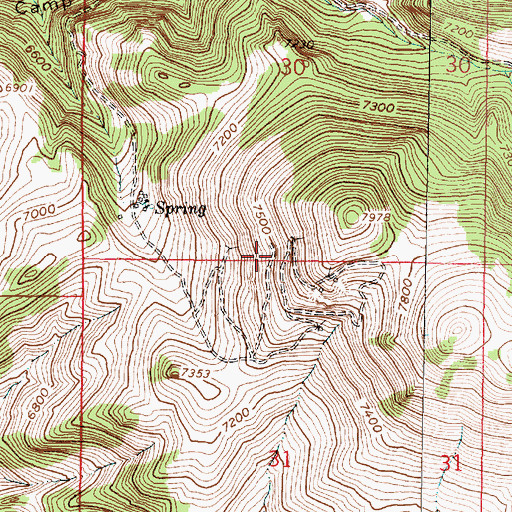 Topographic Map of Ground Hog Mine, MT