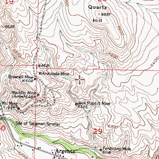 Topographic Map of NW Section 29 Mine, MT