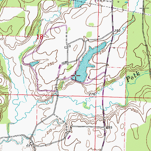 Topographic Map of Stephens Lake Dam, AR