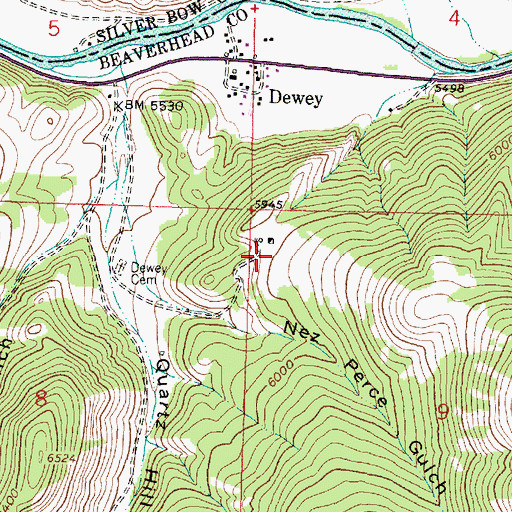 Topographic Map of NW NW Section 9 Mine, MT