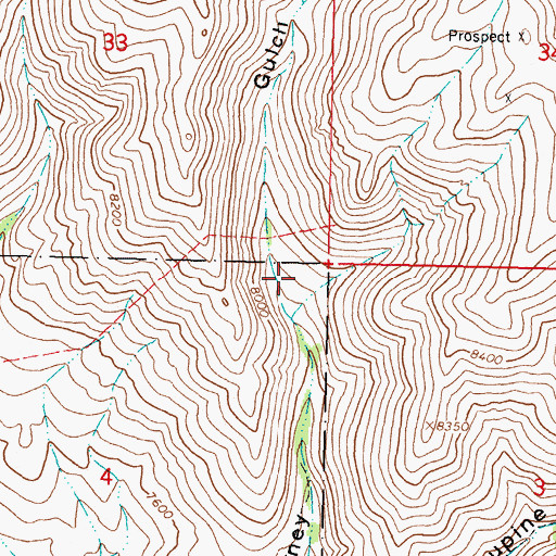 Topographic Map of Trail Hollow Creek Mine, MT