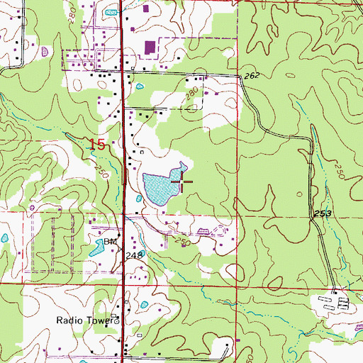 Topographic Map of Lake Brown Dam, AR