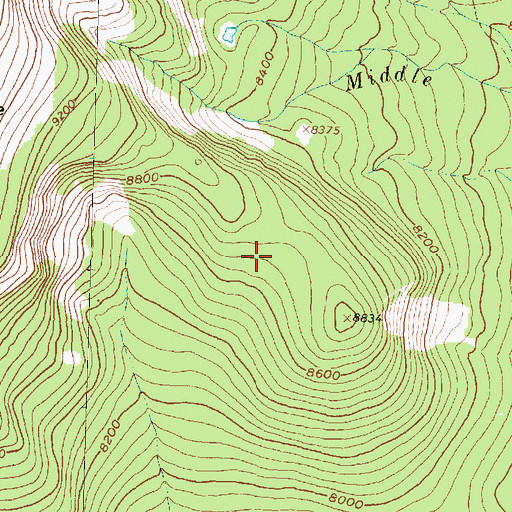 Topographic Map of South Frying Pan Creek Mine, MT