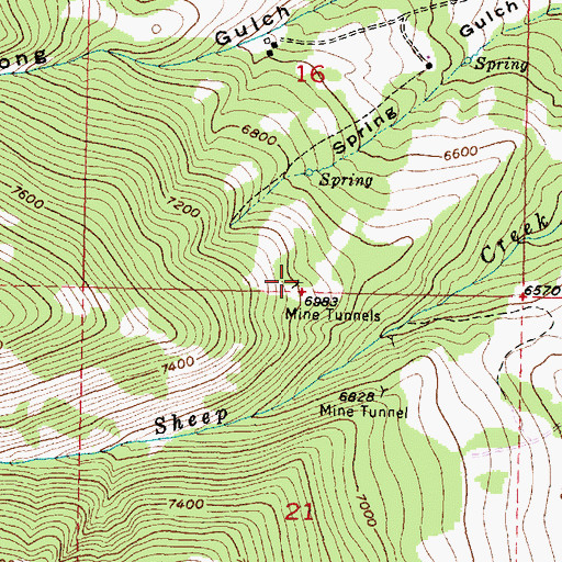 Topographic Map of SE SW Section 16 Mine, MT