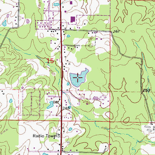 Topographic Map of Lake Brown, AR