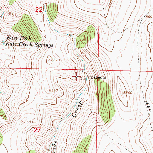 Topographic Map of McBride Creek Mine, MT