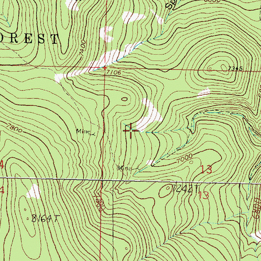 Topographic Map of SE NE Section 14 Mine, MT