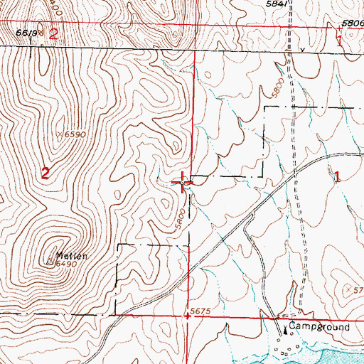 Topographic Map of Clark Canyon Number 2 Mine, MT