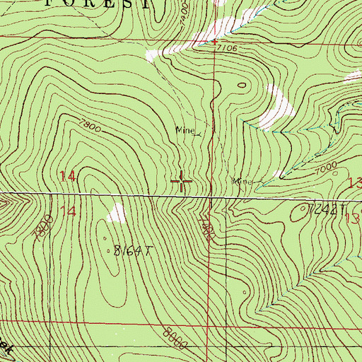 Topographic Map of Triangle Gulch Number 2 Mine, MT