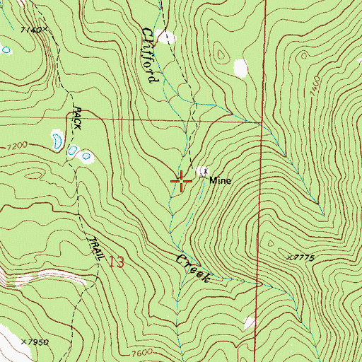 Topographic Map of Atlas Mine, MT