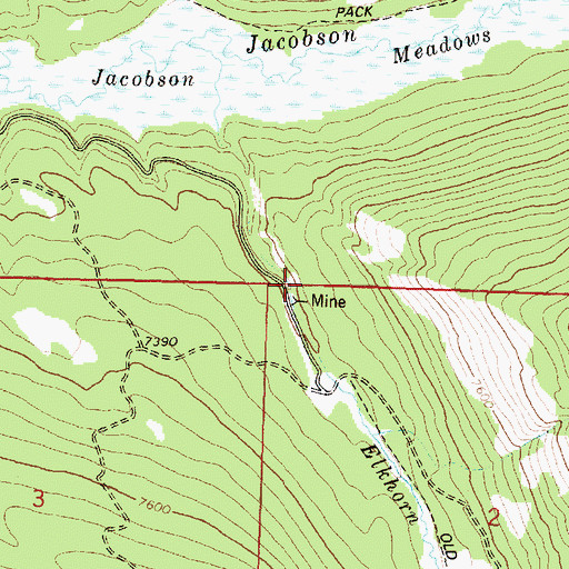 Topographic Map of NW NW Section 2 Mine, MT