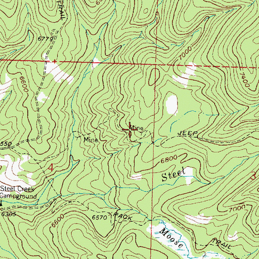 Topographic Map of Shelly Mine, MT