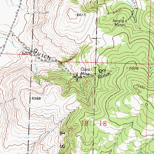 Topographic Map of Clara Mine, MT