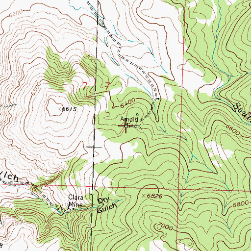 Topographic Map of Arnold Mine, MT