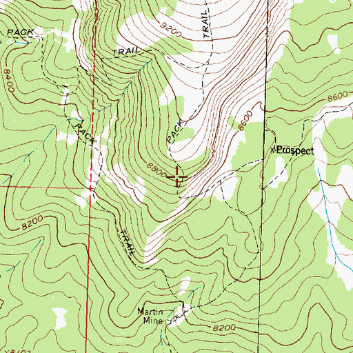 Topographic Map of Bear Mine, MT