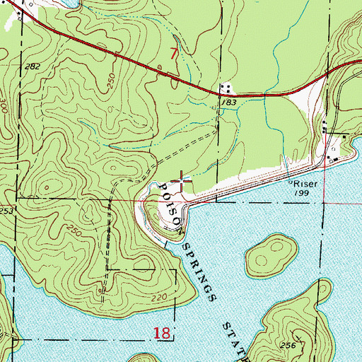 Topographic Map of Lower White Oak Lake, AR