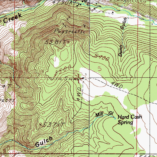 Topographic Map of NW SE Section 5 Mine, MT