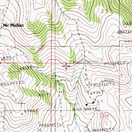 Topographic Map of Saint Louis Mine, MT