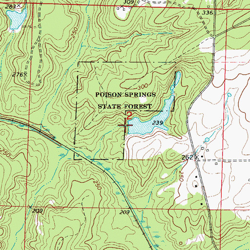 Topographic Map of Beavers Lake Dam, AR