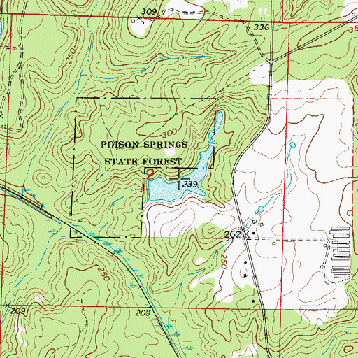 Topographic Map of Beavers Lake, AR