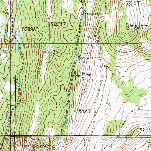 Topographic Map of Nada Mine, MT