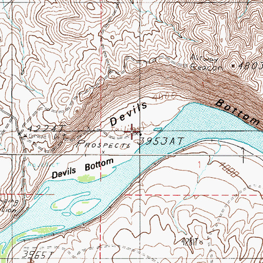 Topographic Map of Devils Bottom Mine, MT