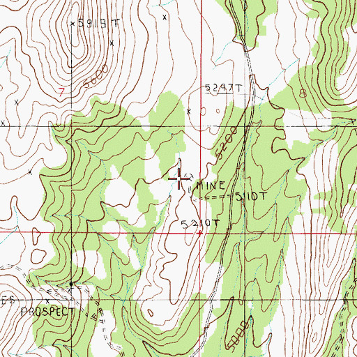 Topographic Map of SE SE Section 7 Mine, MT