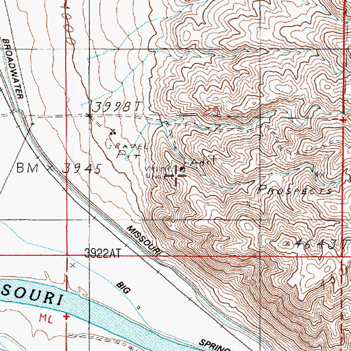 Topographic Map of Toston Mine, MT