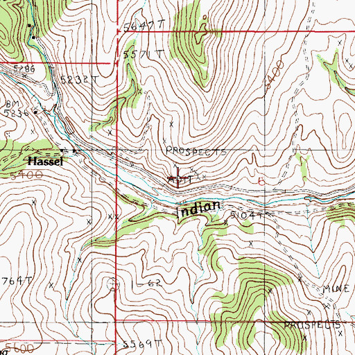 Topographic Map of NE NW Section 6 Mine, MT