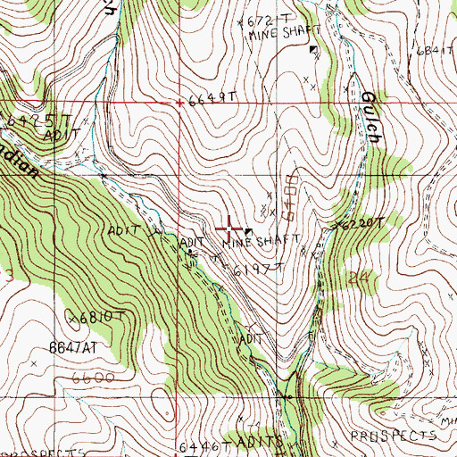 Topographic Map of Phoenix Mine, MT