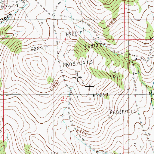 Topographic Map of SW NE Section 27 Mine, MT