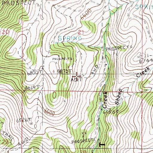 Topographic Map of Crass Mine, MT