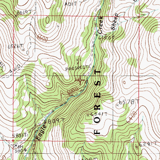 Topographic Map of Mamouth Mine, MT