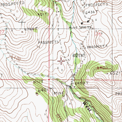 Topographic Map of Central Mine, MT