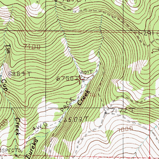 Topographic Map of Parker Mine, MT