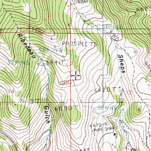 Topographic Map of SW NW Section 13 Mine, MT