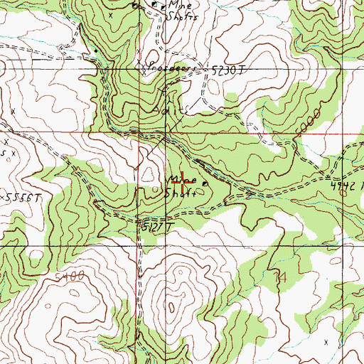 Topographic Map of NW NW Section 14 Mine, MT