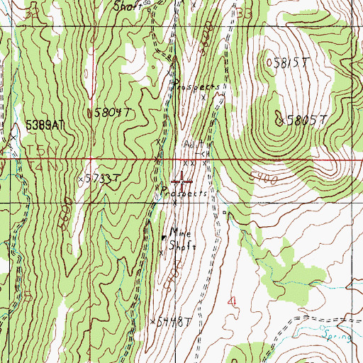 Topographic Map of NE SW Section 4 Mine, MT