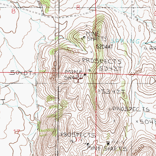Topographic Map of NE NE Section 17 Mine, MT