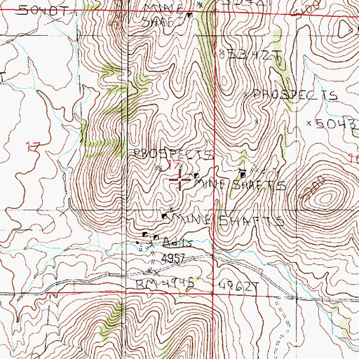 Topographic Map of Black Hawk Mine, MT