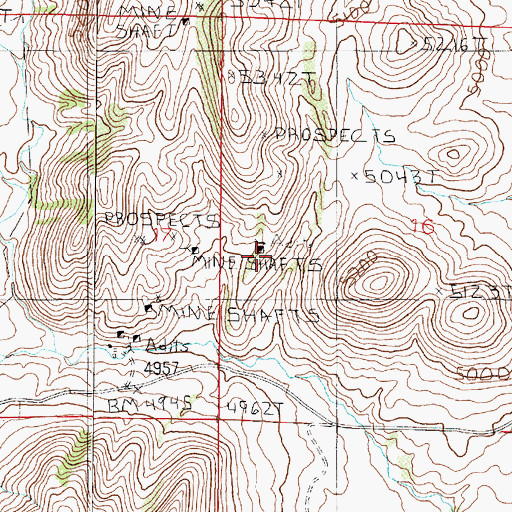 Topographic Map of Silver Star Mine, MT