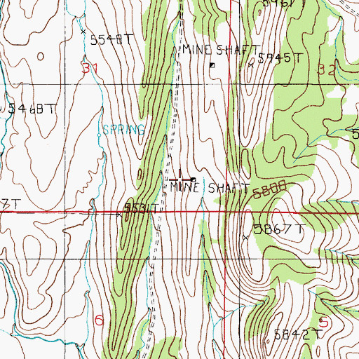 Topographic Map of SE SE Section 31 Mine, MT