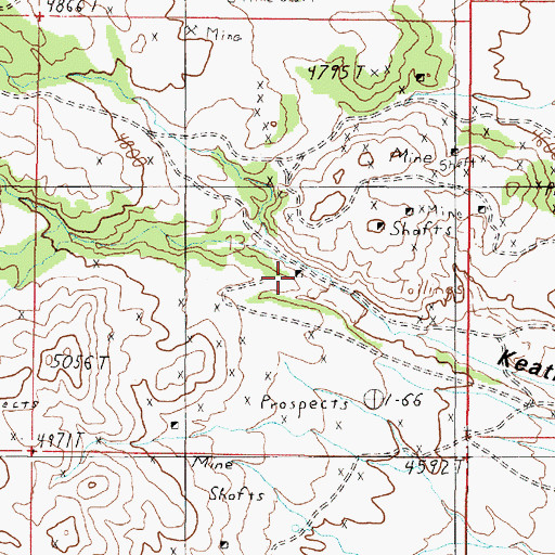 Topographic Map of Keating Tailings, MT
