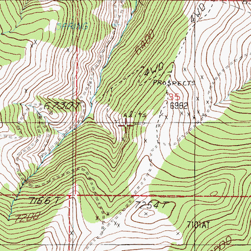 Topographic Map of Stray Horse Mine, MT